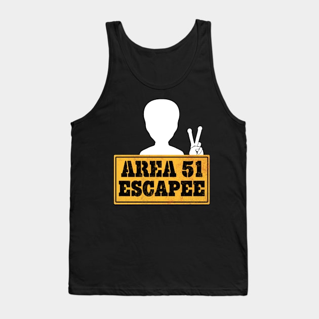 Area 51 Escapee Alien Peace Tank Top by Mesyo